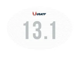 USATF White Oval Sticker - 13.1