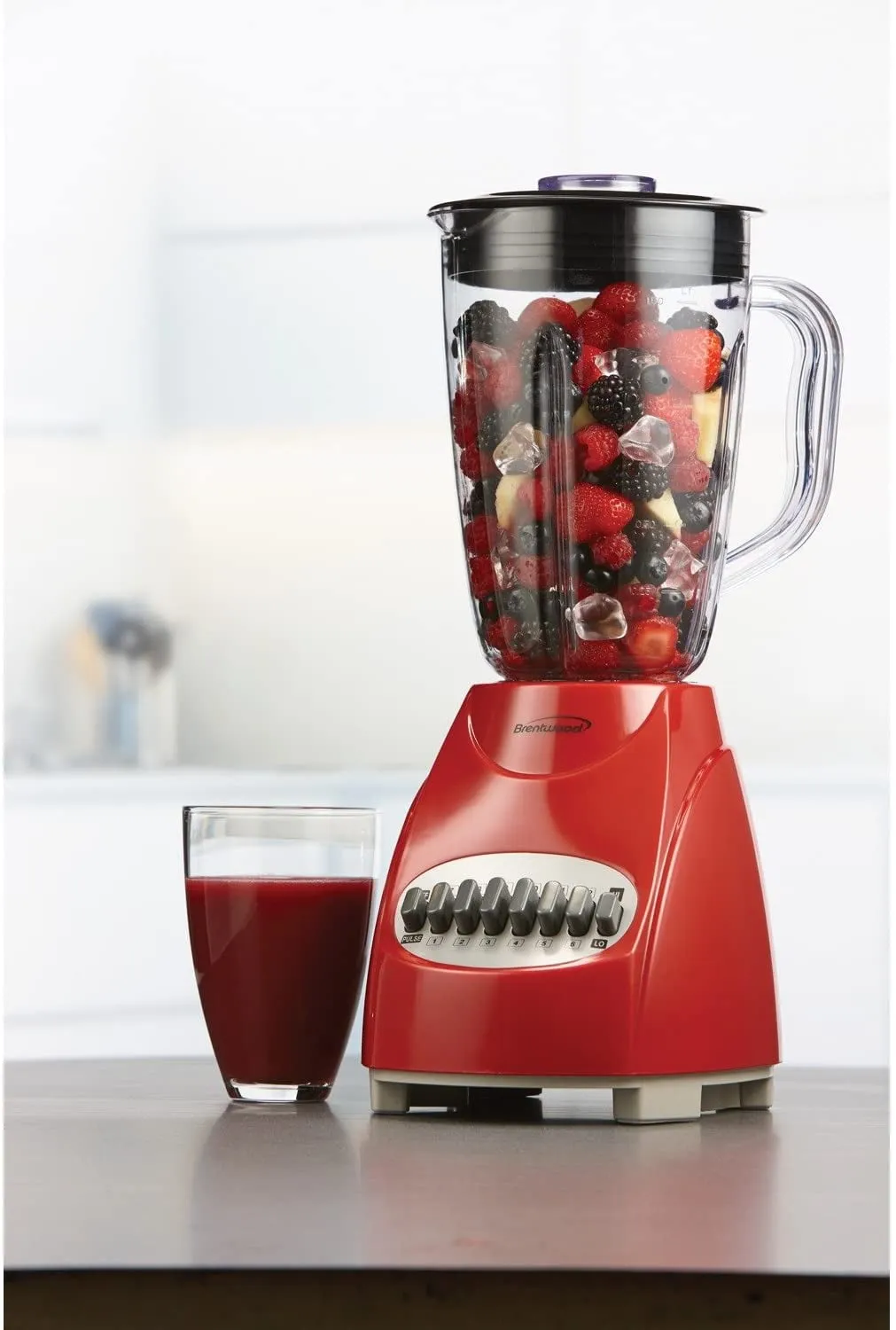 12-Speed   Pulse Blender, Red