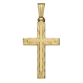 14k Diamond-Cut Cross Pendant Necklace 18"