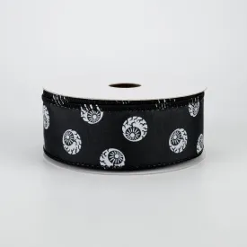 1.5" Eyeballs Ribbon: Black (10 Yards)