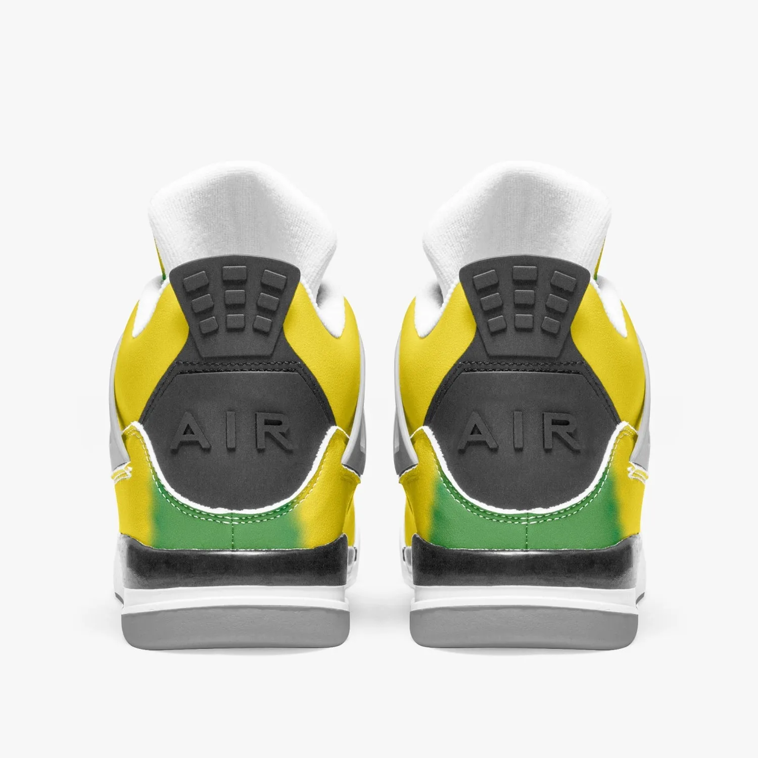 699. Rachvid Jamaican AJ4 Basketball Sneakers -Grey Sole