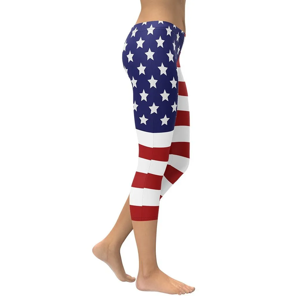 American Flag Capris