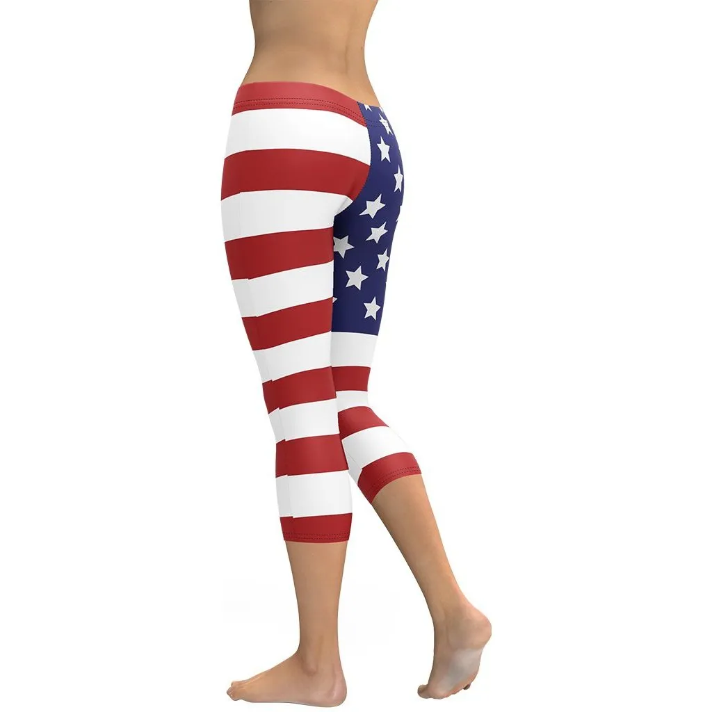 American Flag Capris