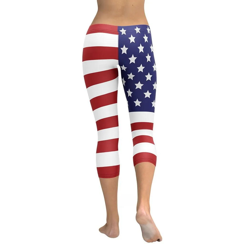 American Flag Capris