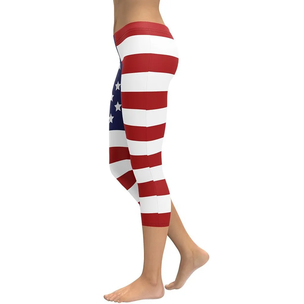 American Flag Capris