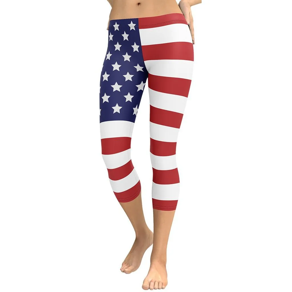 American Flag Capris