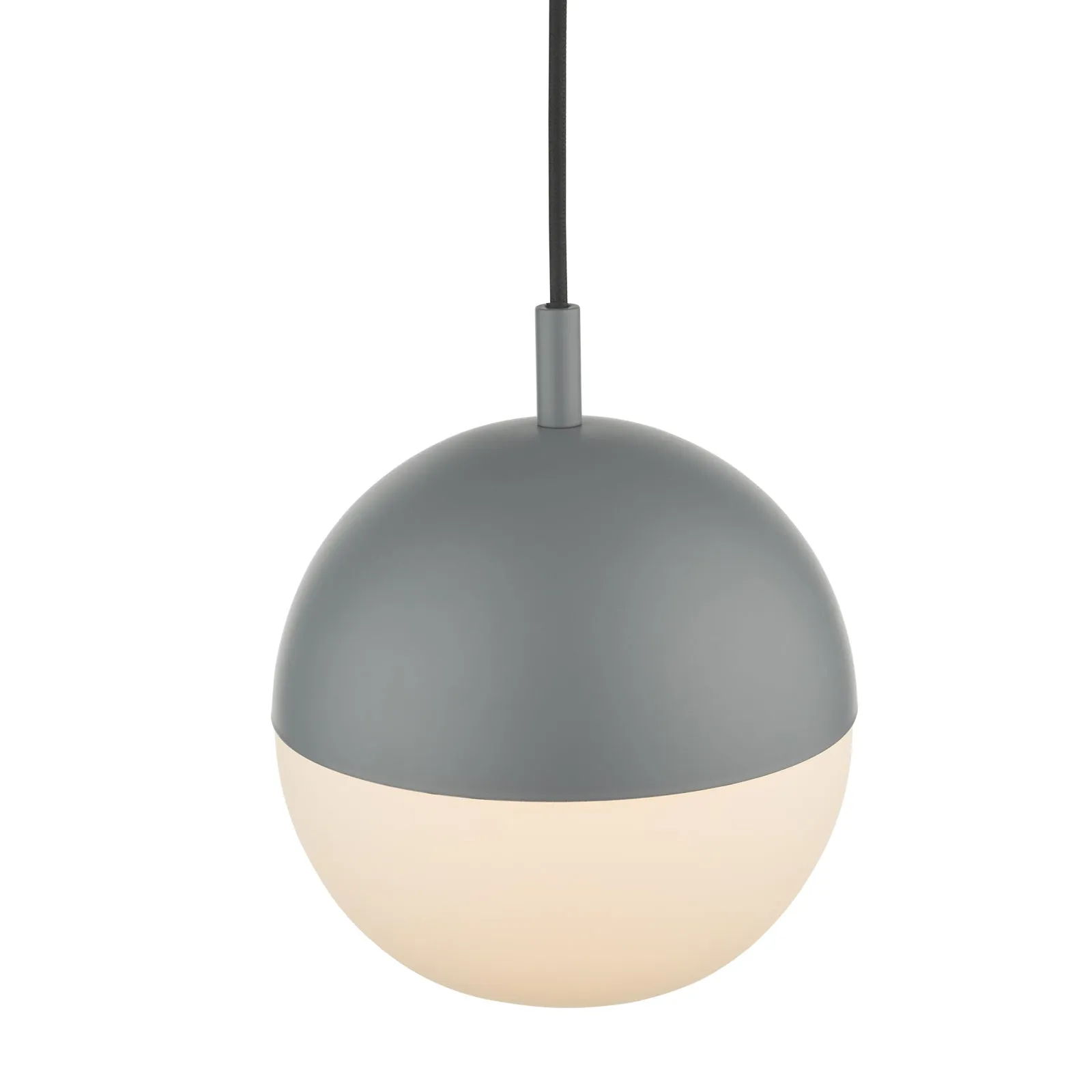 Andre 1 Light Single Pendant Grey/Brass Opal Glass