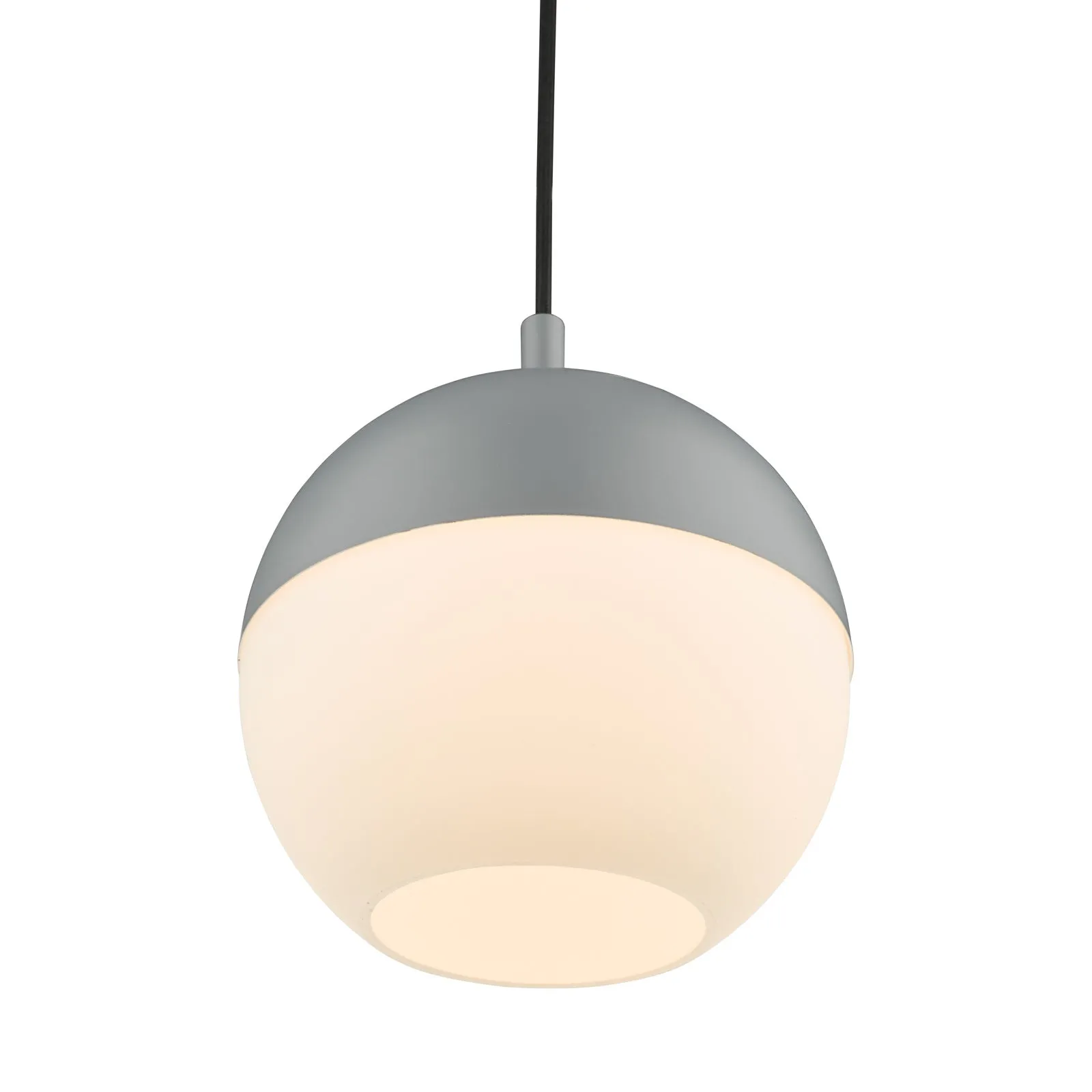 Andre 1 Light Single Pendant Grey/Brass Opal Glass