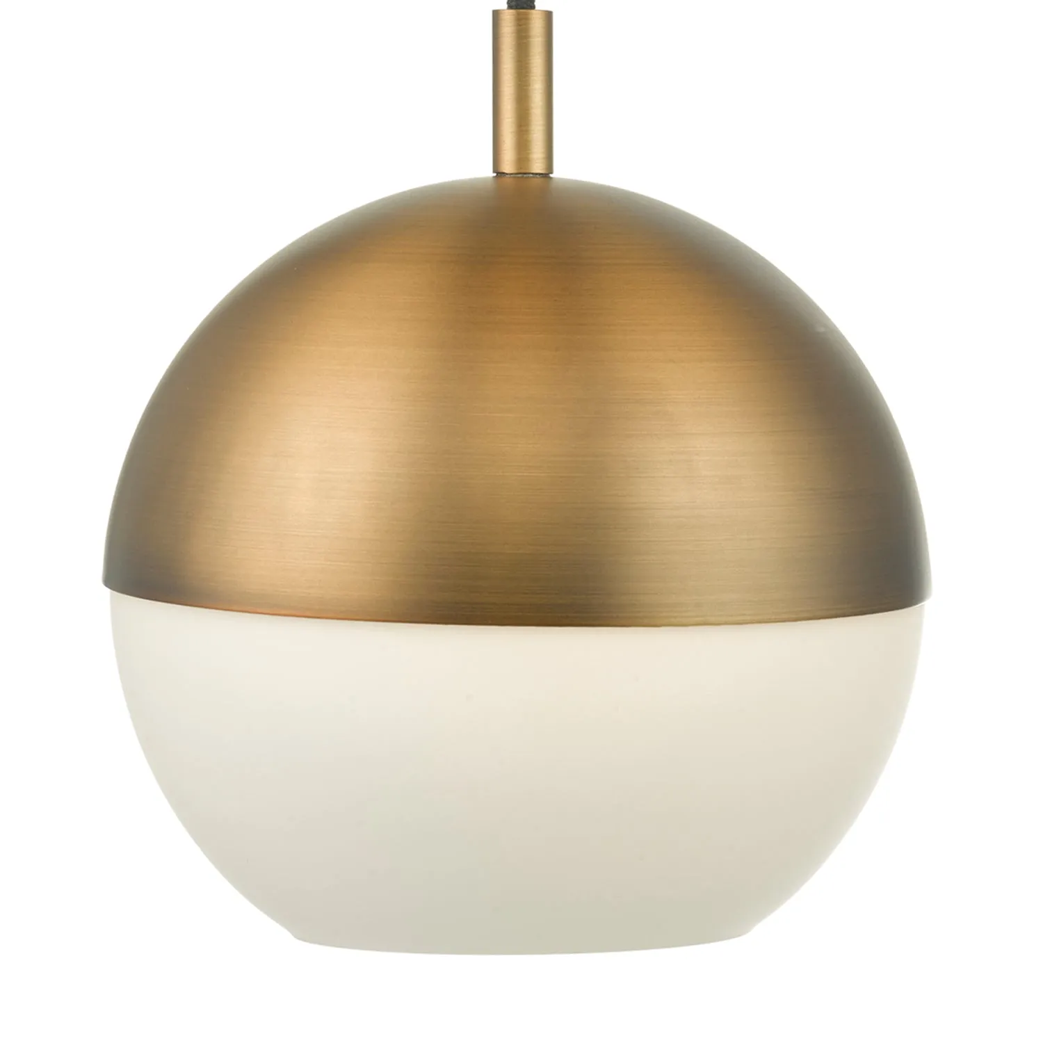 Andre 1 Light Single Pendant Grey/Brass Opal Glass