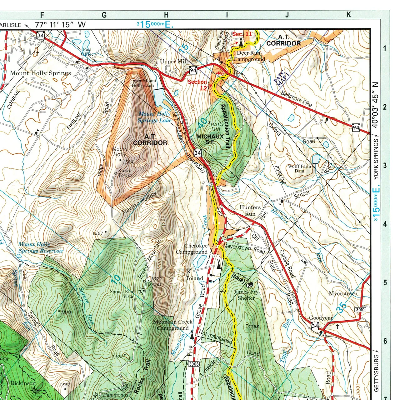 AT Map 2-3: Pennsylvania - Michaux State Forest