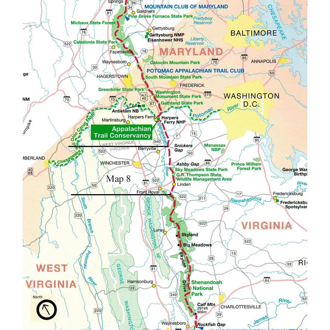 AT Map 8: Northern Virginia - South