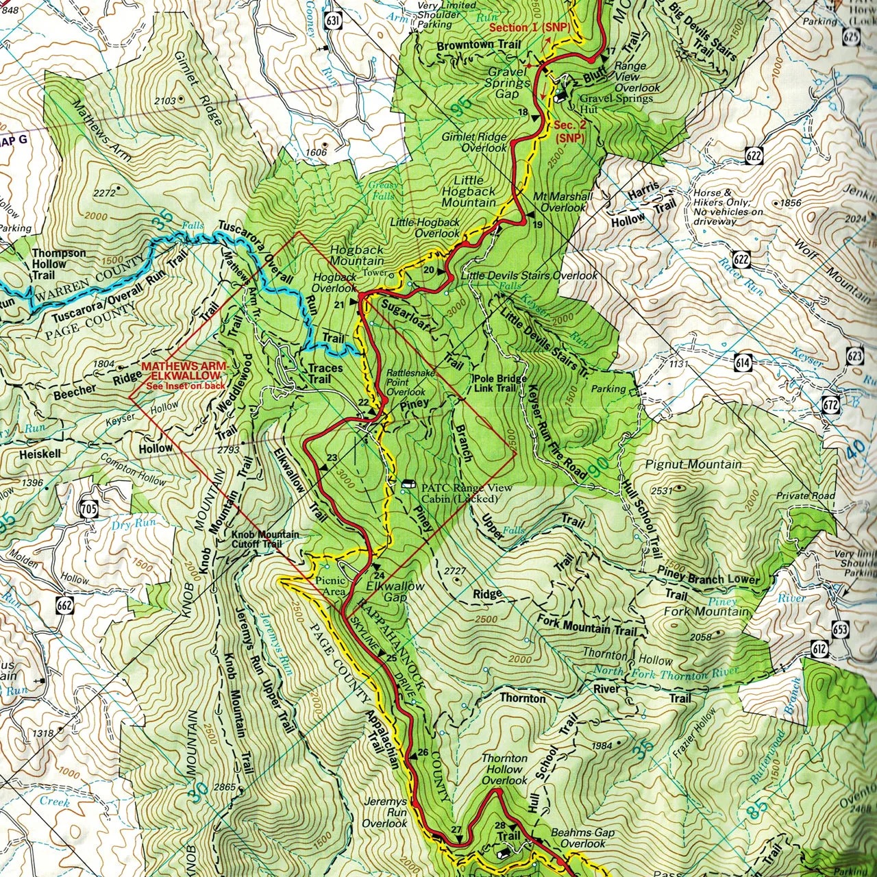 AT Map: Shenandoah NP - North District