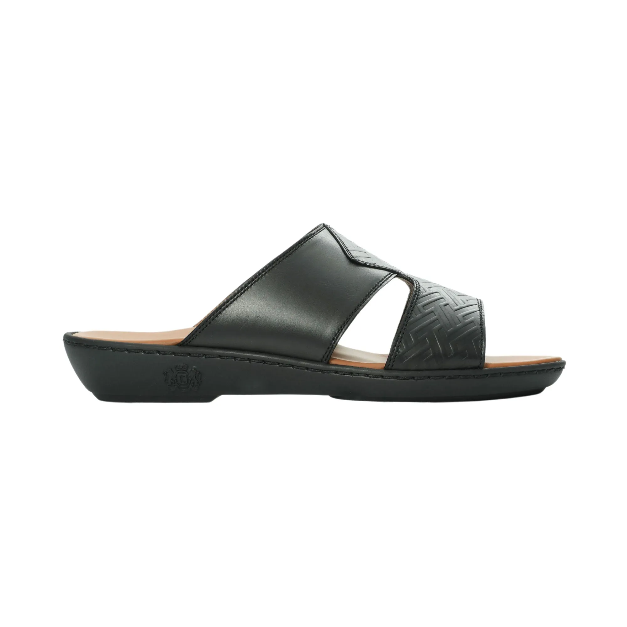 A.Testoni Men's Calf Black Sandal