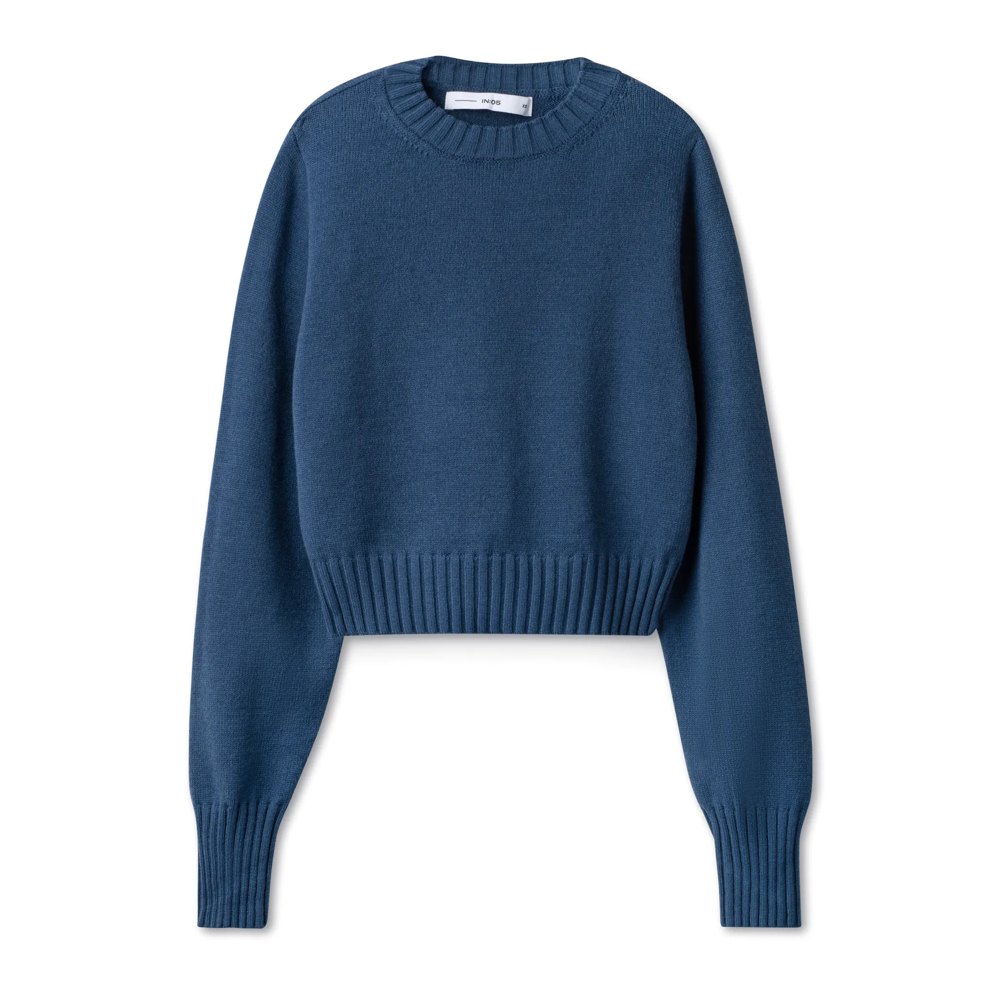 Basic Crop Fitted Sweater IN: Blue