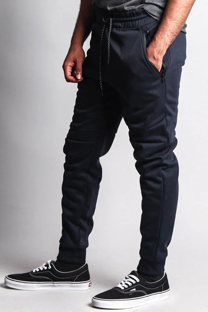 Basic Tech Sweat Pants with Contrasting Zippers