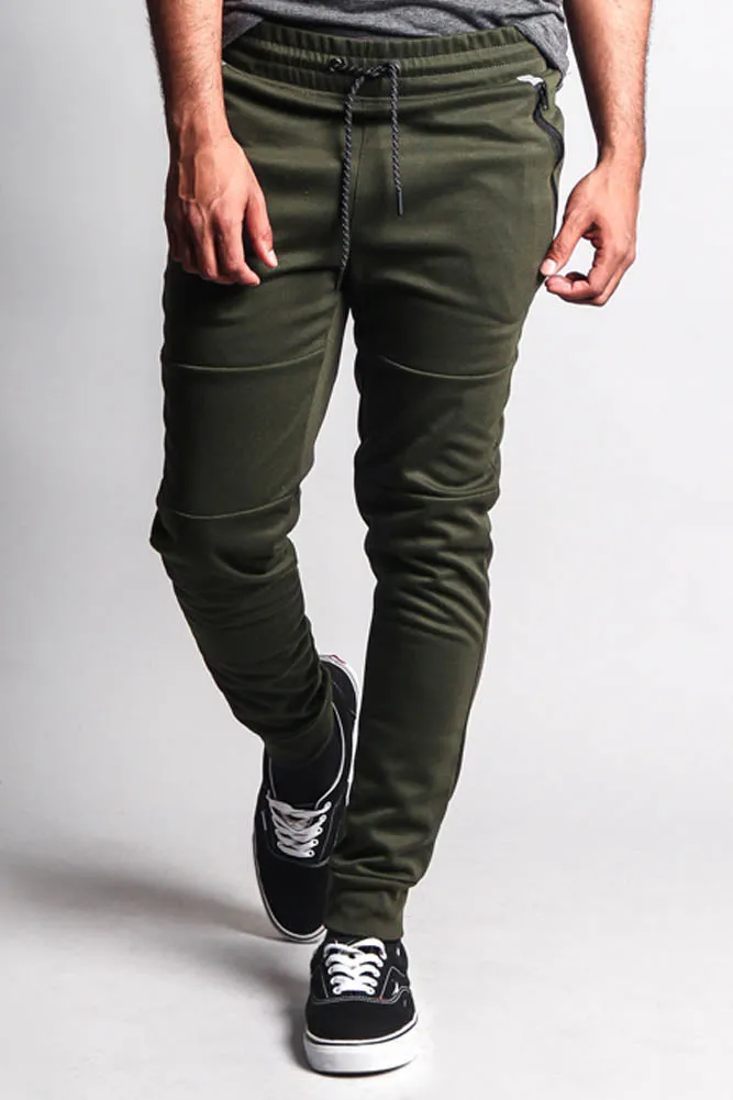 Basic Tech Sweat Pants with Contrasting Zippers