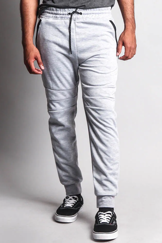 Basic Tech Sweat Pants with Contrasting Zippers