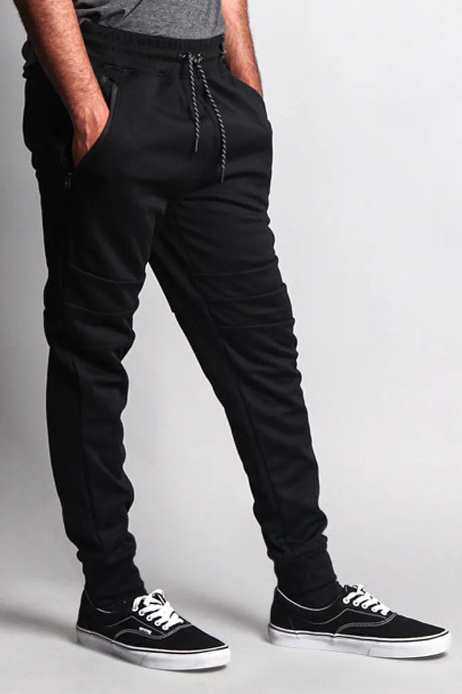 Basic Tech Sweat Pants with Contrasting Zippers