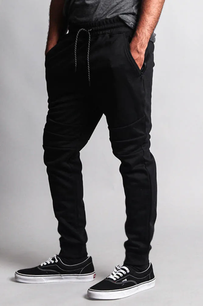 Basic Tech Sweat Pants with Contrasting Zippers