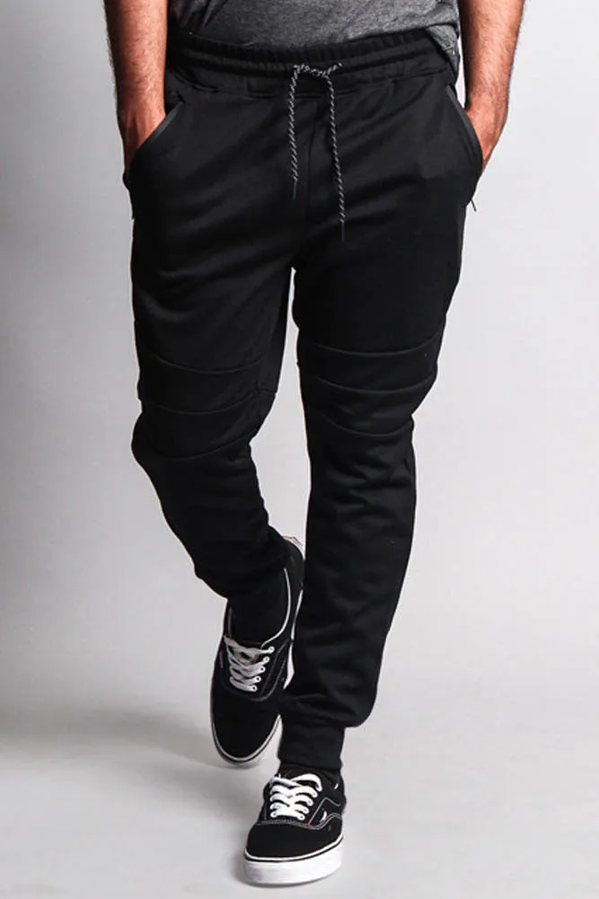 Basic Tech Sweat Pants with Contrasting Zippers