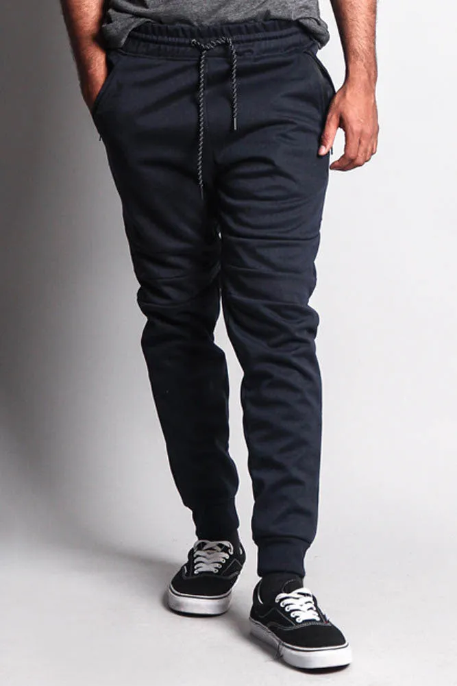 Basic Tech Sweat Pants with Contrasting Zippers