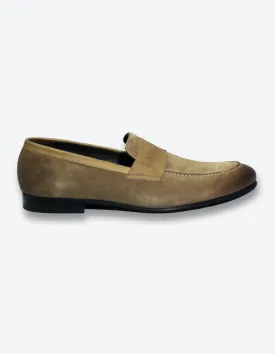 Beige Suede Loafer Shoes