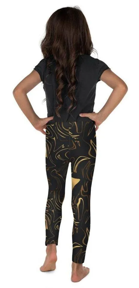 Black & Gold Kid's Leggings