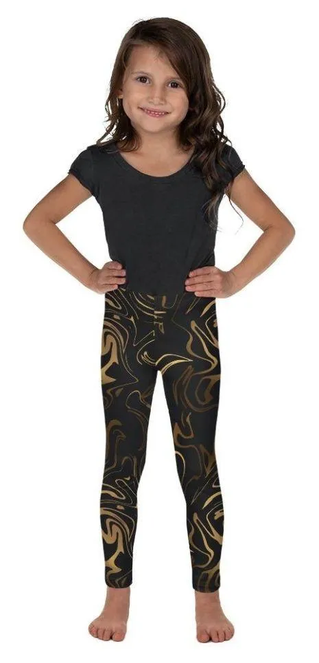 Black & Gold Kid's Leggings