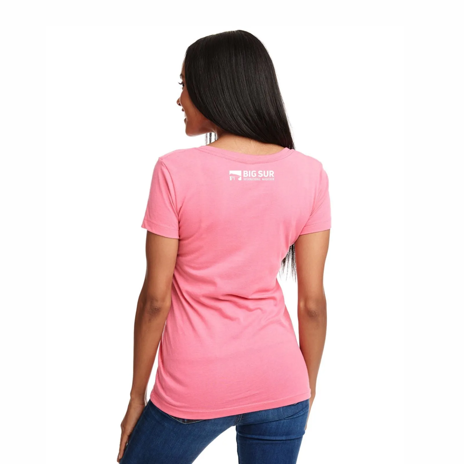 BSIM Women's Slim V-Neck Tee -Fuchsia- Mosaic