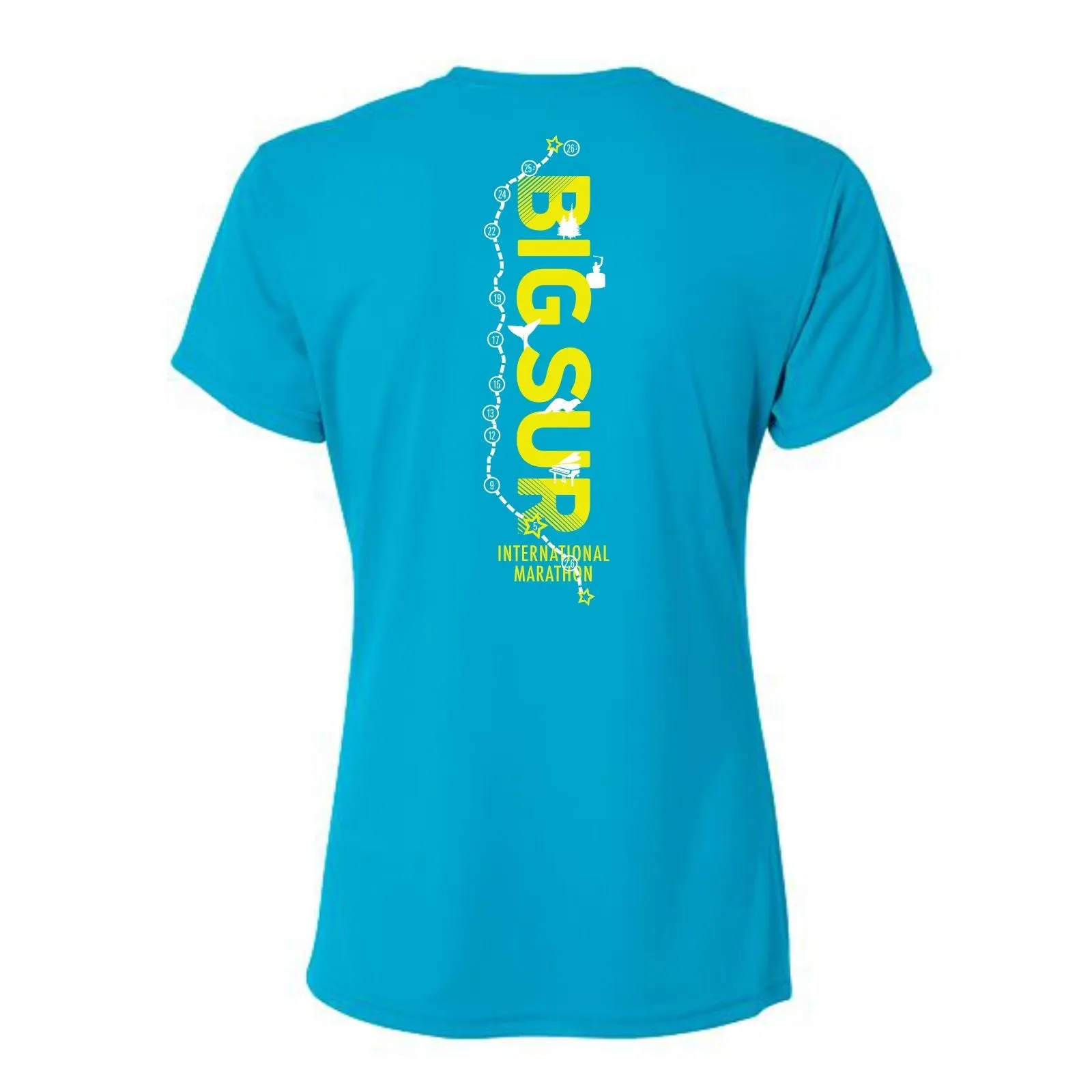 BSIM Women's Tech UPF44  Tee -Electric Blue- Course