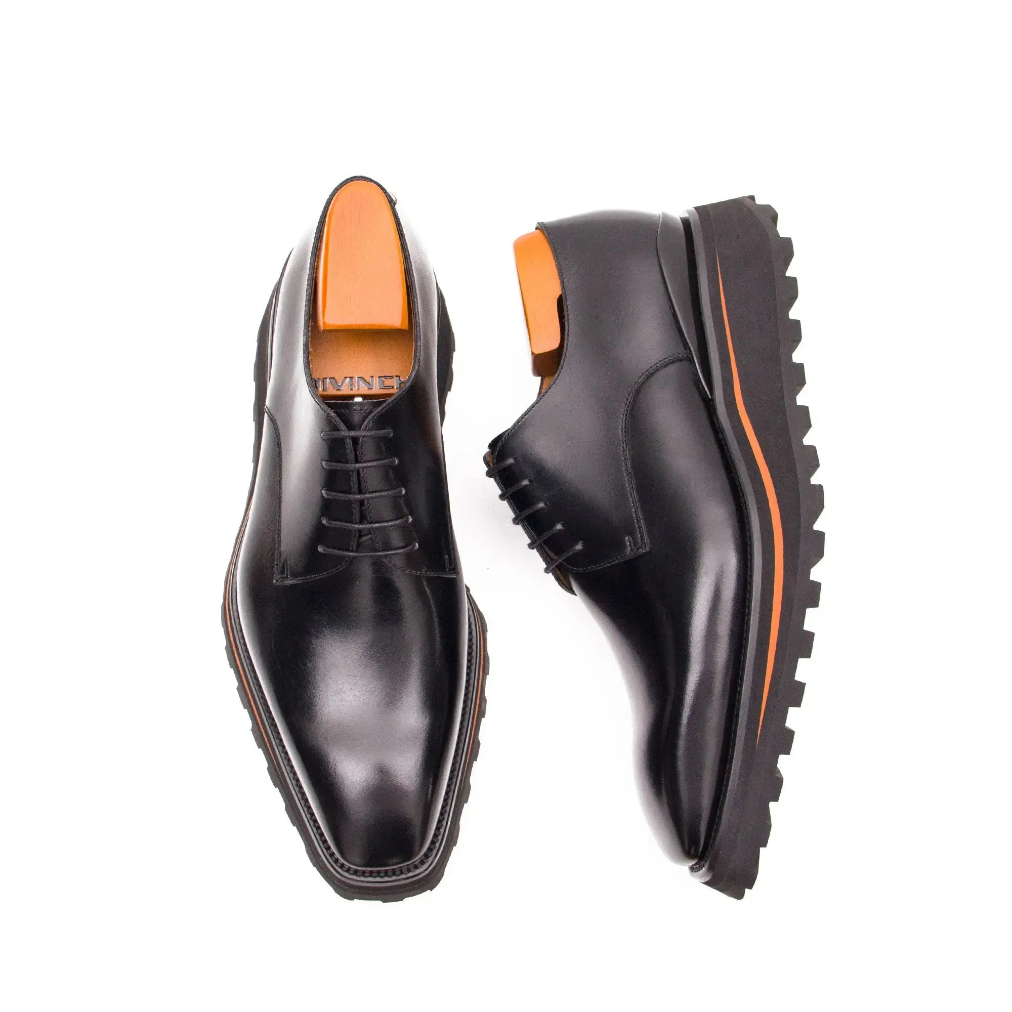 Calf leather business dress derby shoes