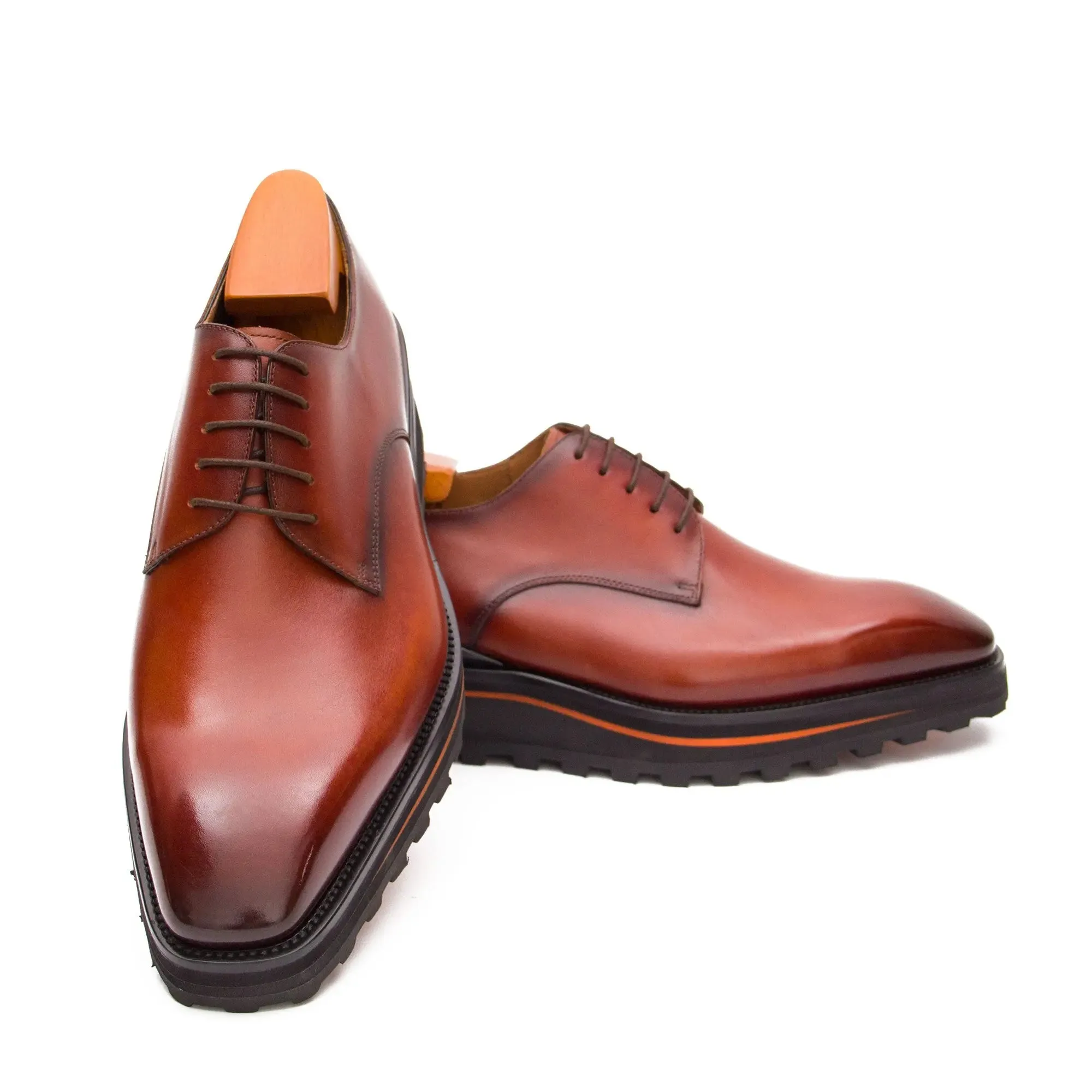 Calf leather business dress derby shoes