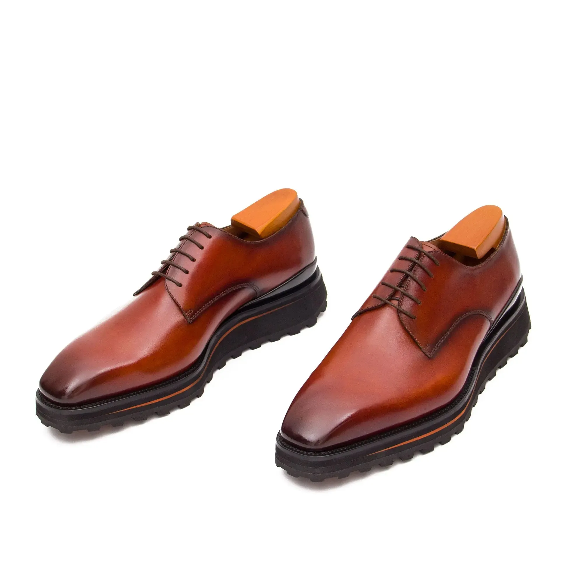 Calf leather business dress derby shoes