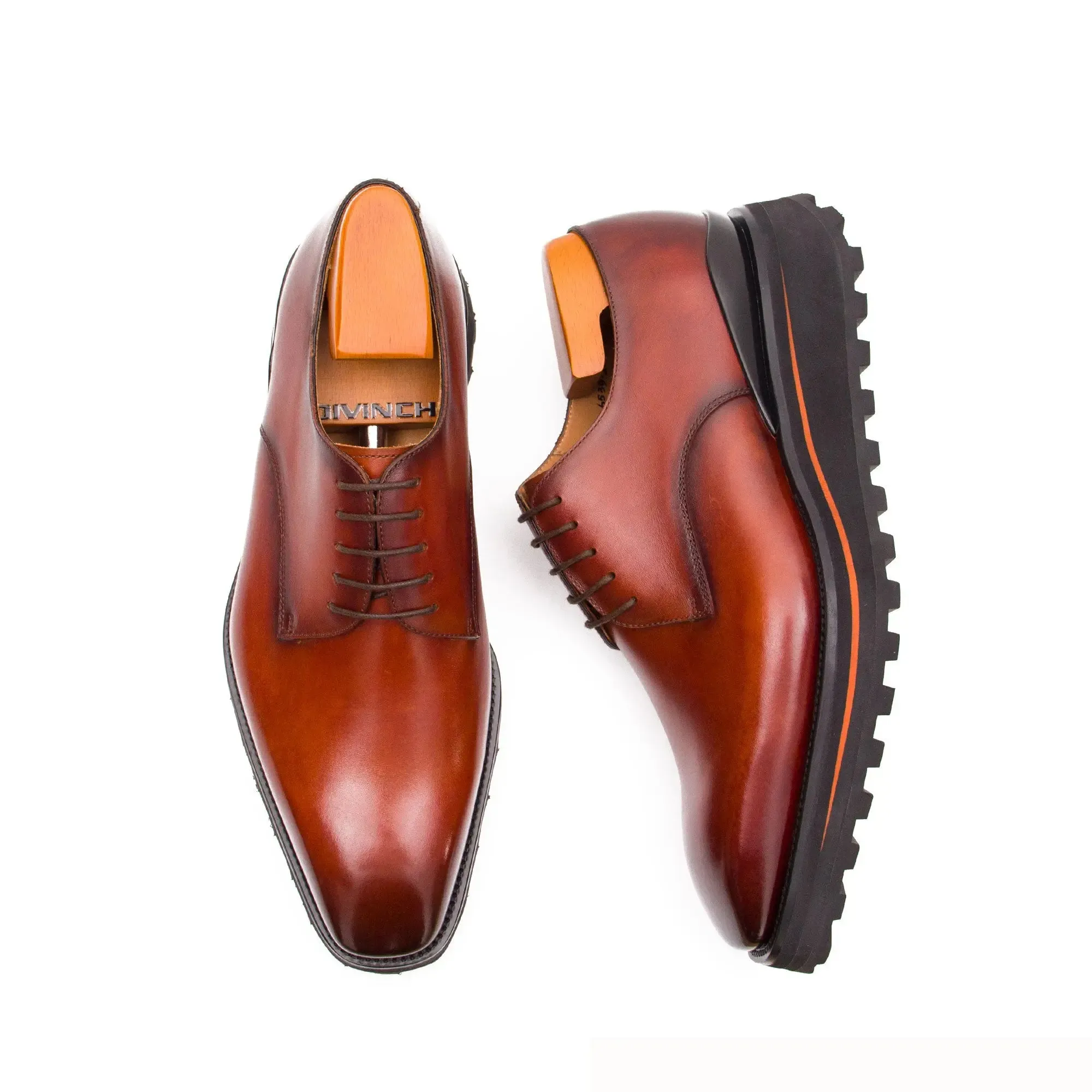 Calf leather business dress derby shoes