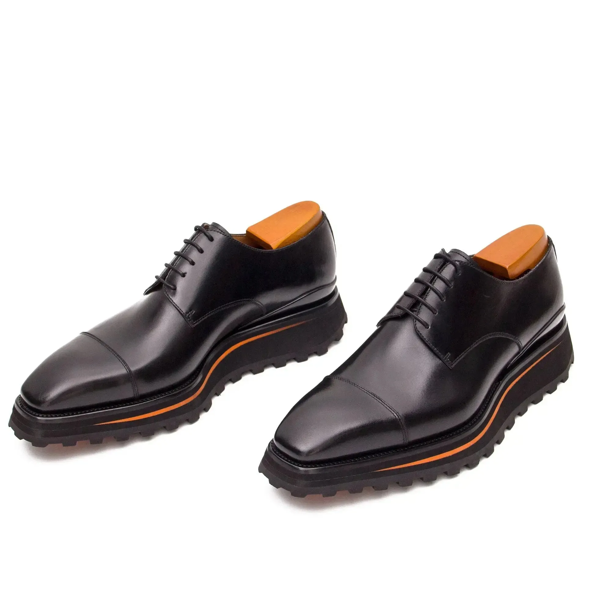 Calf leather business dress derby shoes