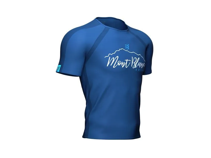 Compessport Men's Training Tshirt SS - Mont Blanc 2022-BLUE