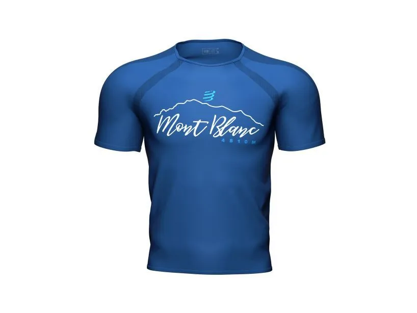 Compessport Men's Training Tshirt SS - Mont Blanc 2022-BLUE