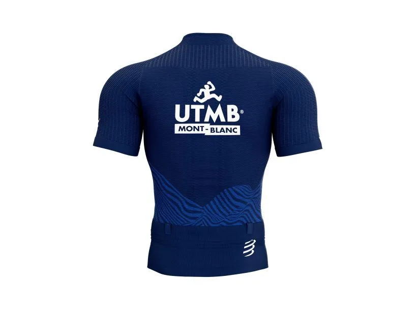 Compessport Men's Ultra-Trail Postural SS Top - UTMB 2022-Blue