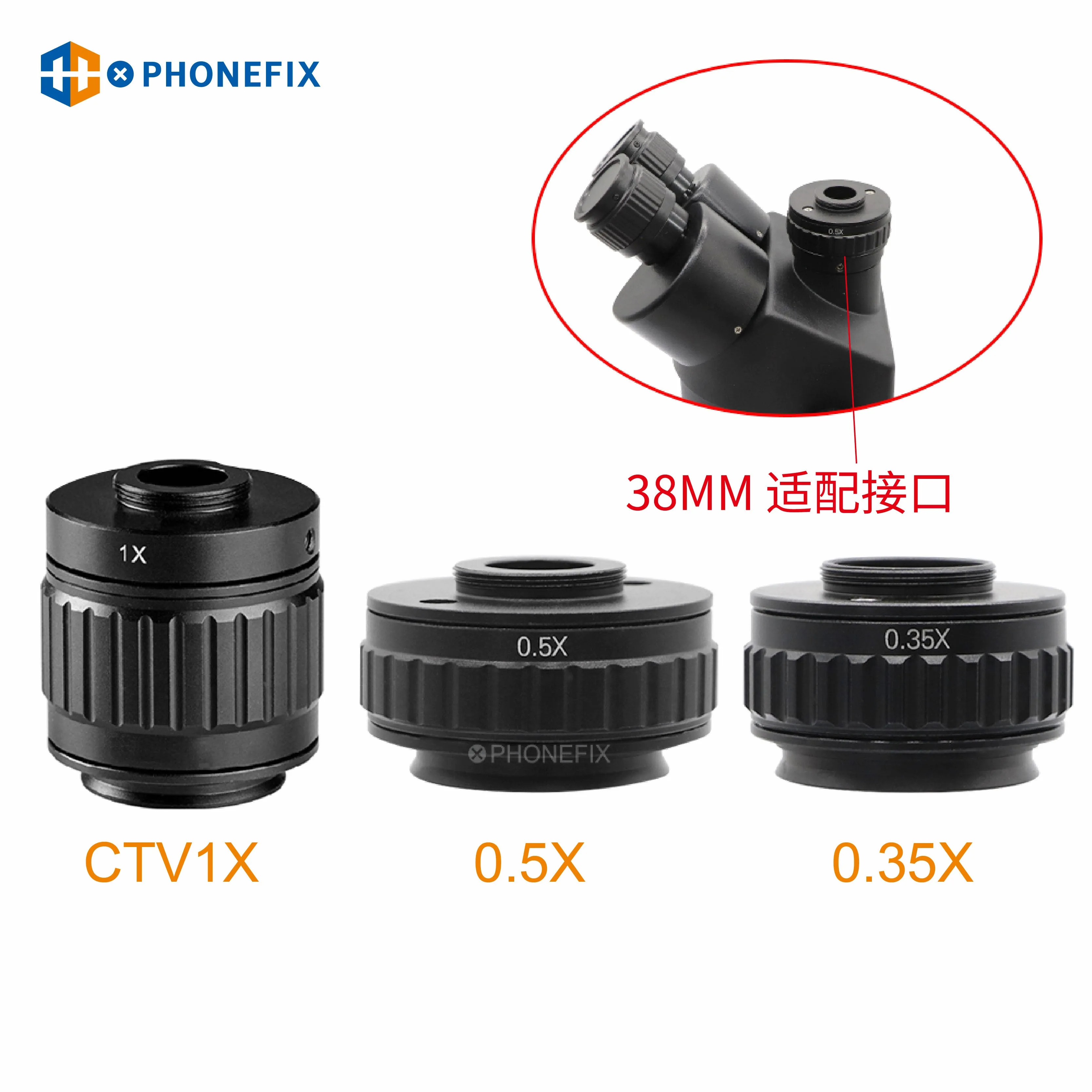 CTV 0.35X 0.5X Focus C-Mount Adapter For Trinocular Microscope