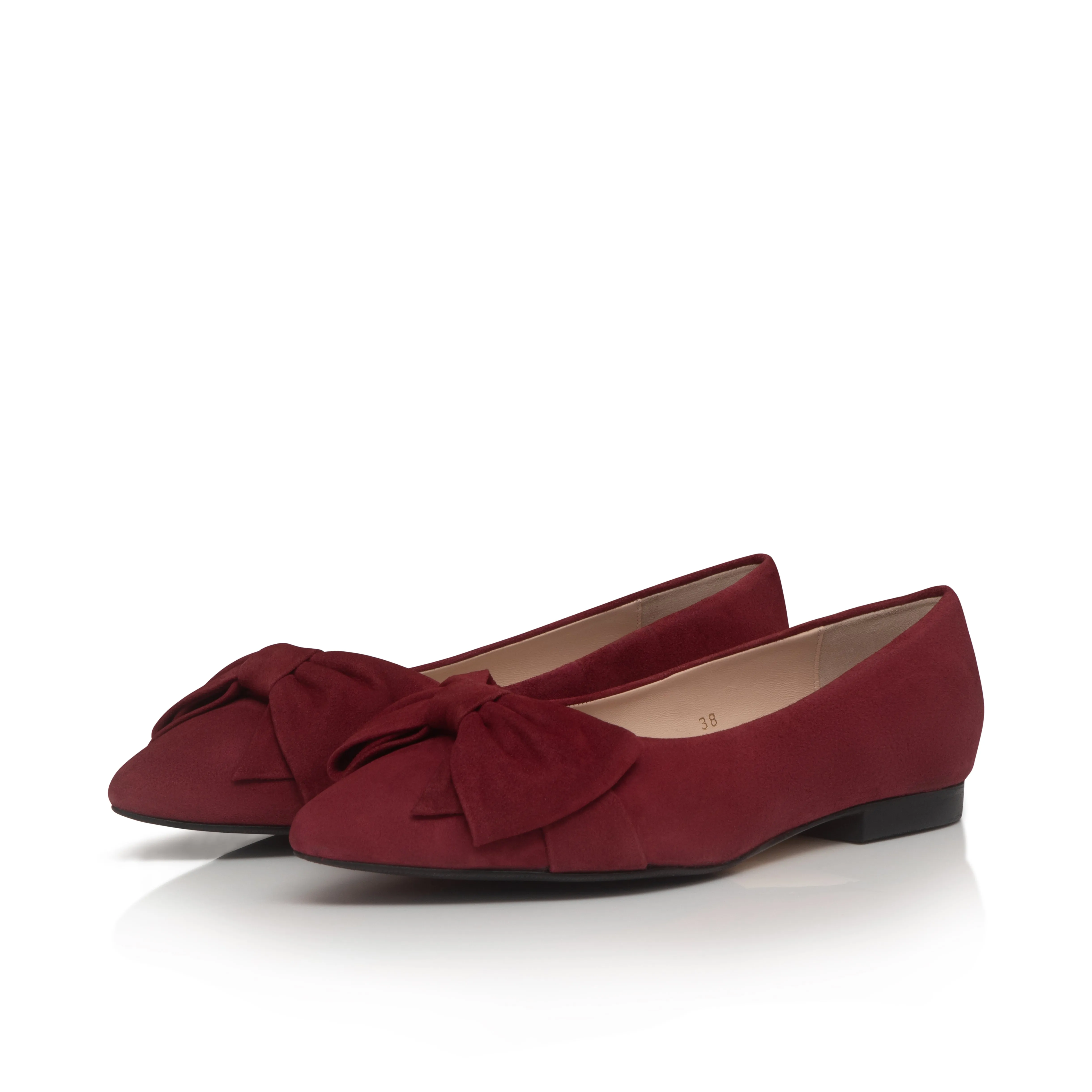 Dionne Extra-Wide Fit Flats - Burgundy Suede