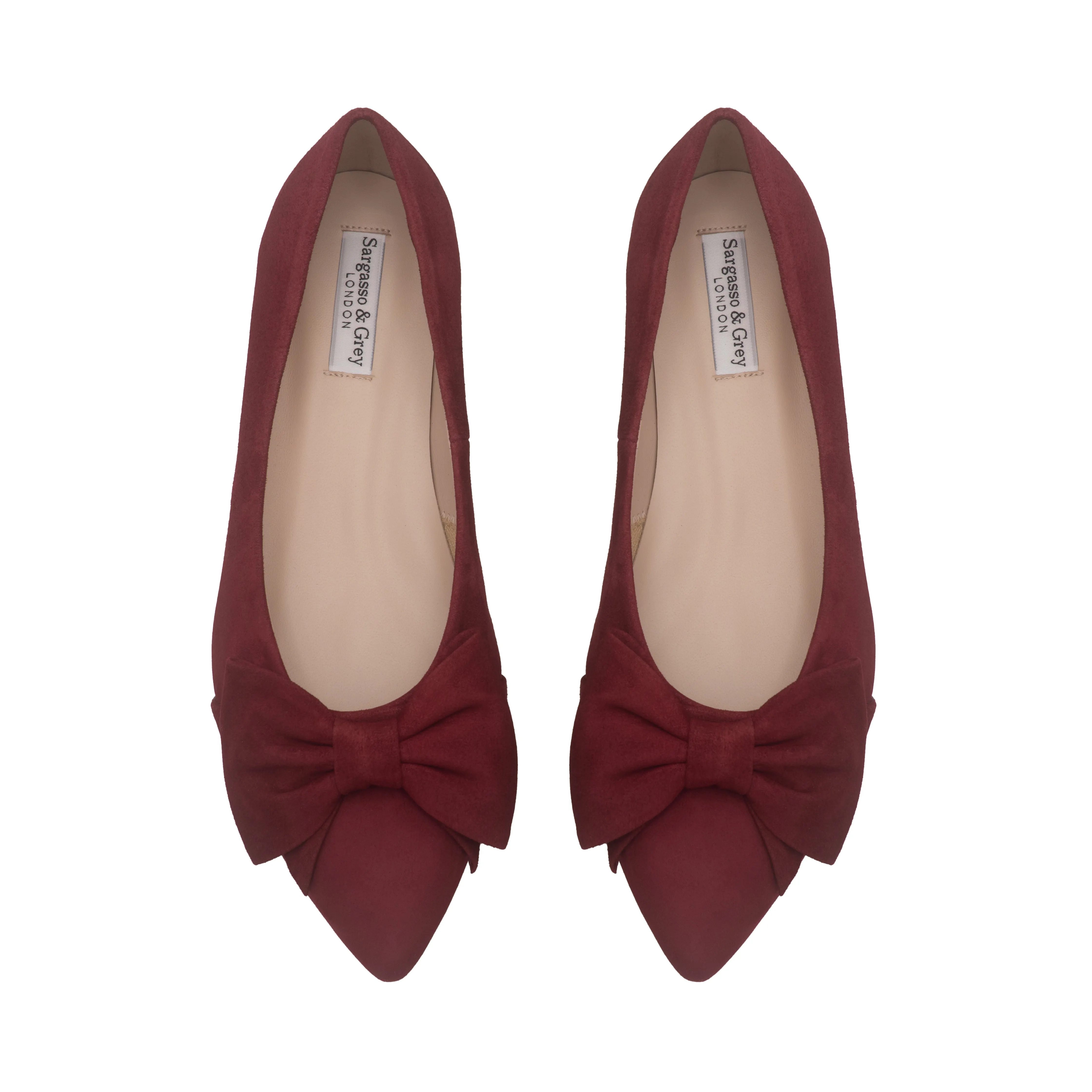 Dionne Extra-Wide Fit Flats - Burgundy Suede