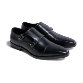 Double Monk Strap Black Shoes