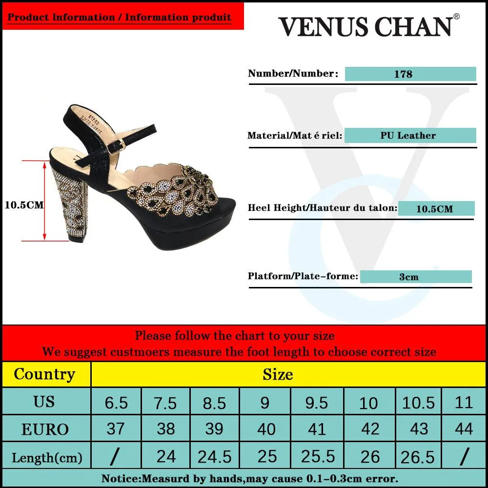 Elegant Italian Design Summer Shoes Rhinestone Party High Heel Sandals