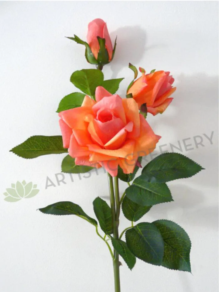 F0066 Real Touch Rose Spray 88cm Available 11 Colours