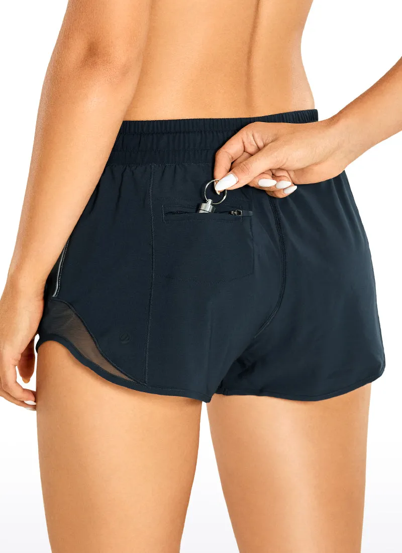 Feathery-Fit Mid-Rise Lined Shorts with Drawstring 2.5''