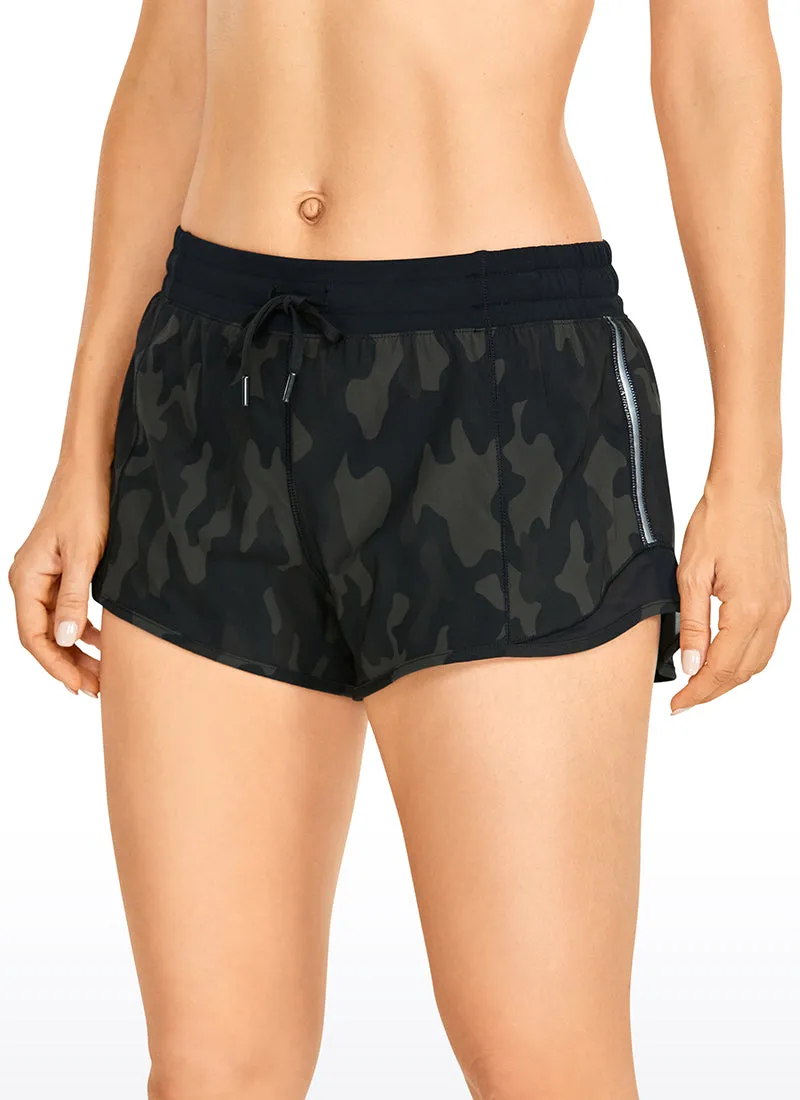 Feathery-Fit Mid-Rise Lined Shorts with Drawstring 2.5''