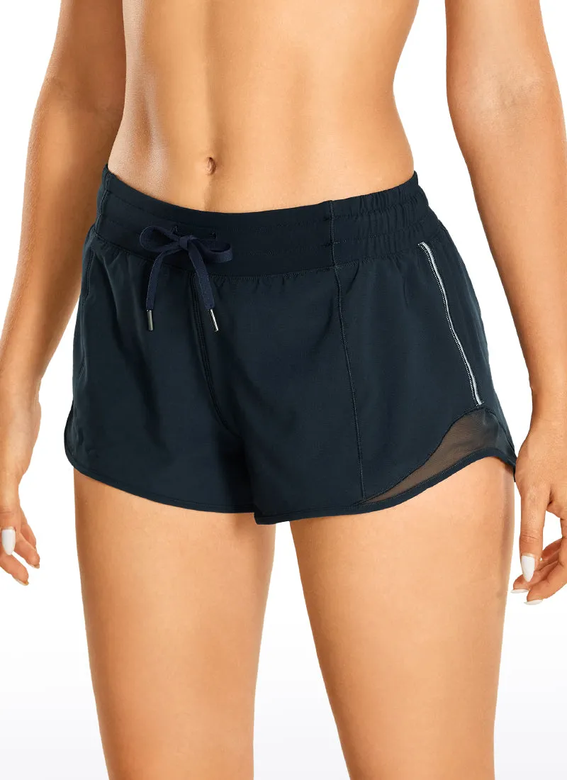 Feathery-Fit Mid-Rise Lined Shorts with Drawstring 2.5''