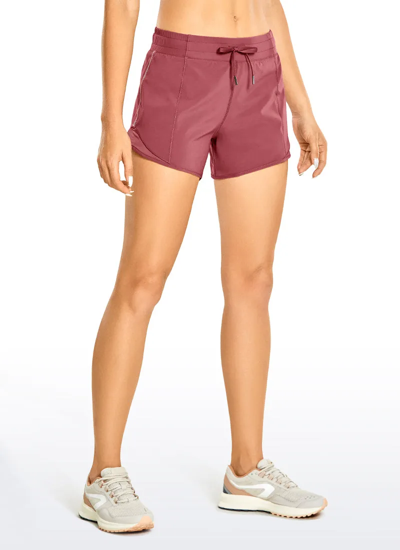 Feathery-Fit Mid-Rise Lined Shorts with Drawstring 4''