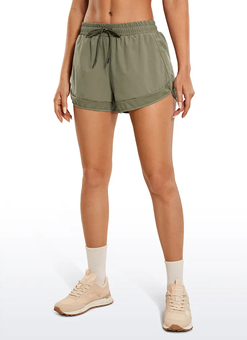 Feathery-Fit Mid-Rise Lined Shorts with Zip Pocket 3''