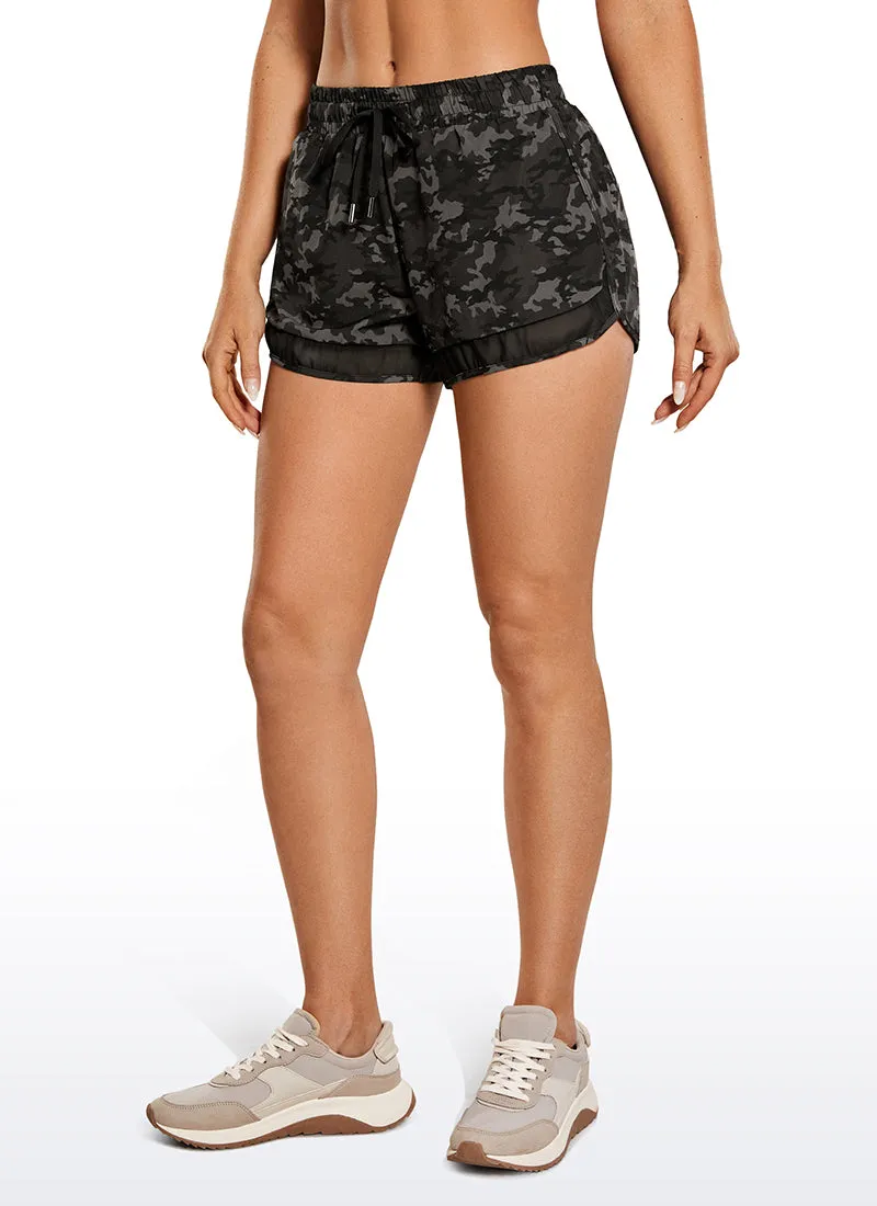 Feathery-Fit Mid-Rise Lined Shorts with Zip Pocket 3''